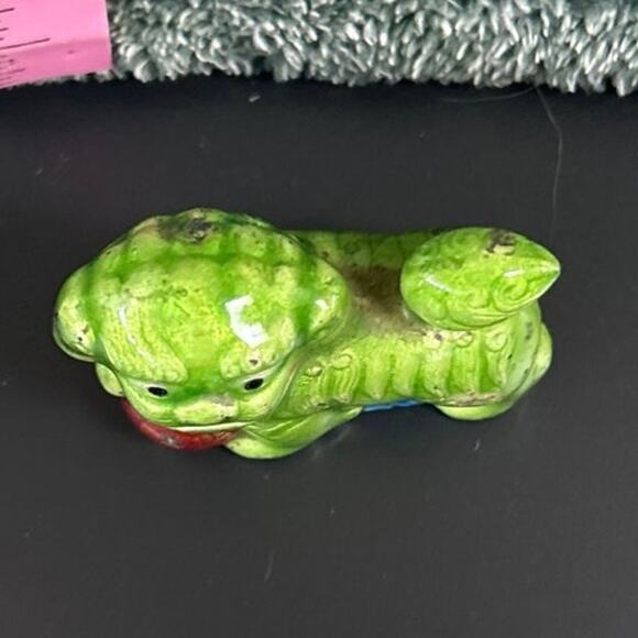 Chinese Cloisonné Enamel Miniature Foo Dog Brass Figurine ADORABLE - Picture 6 of 10